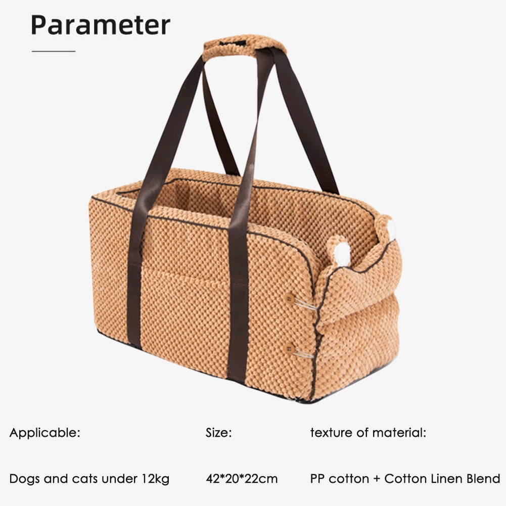 Car Console Pet Travel Seat – Portable Dog & Cat Mat