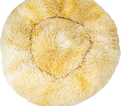 Round Plush Winter Pet Bed – Warm Cat & Dog Kennel Mat