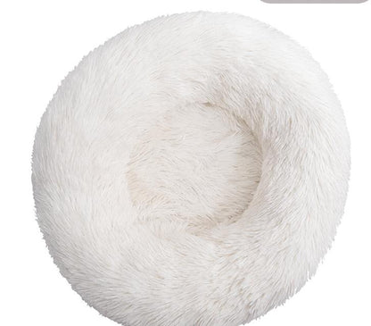 Round Plush Winter Pet Bed – Warm Cat & Dog Kennel Mat