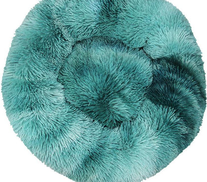 Round Plush Winter Pet Bed – Warm Cat & Dog Kennel Mat