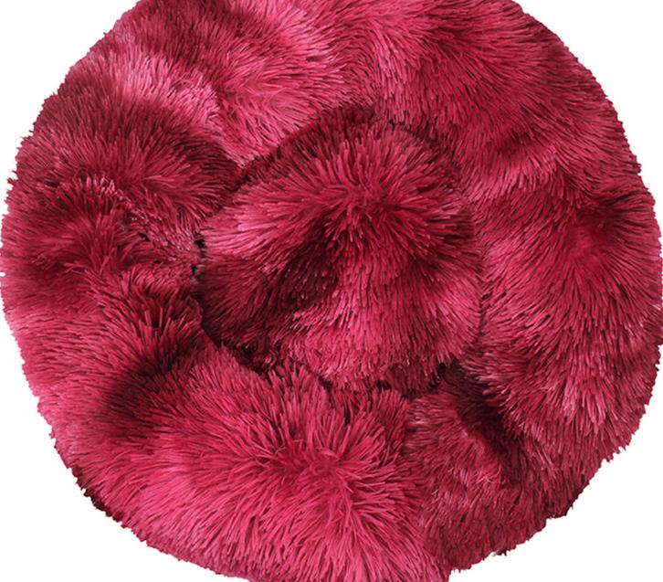 Round Plush Winter Pet Bed – Warm Cat & Dog Kennel Mat