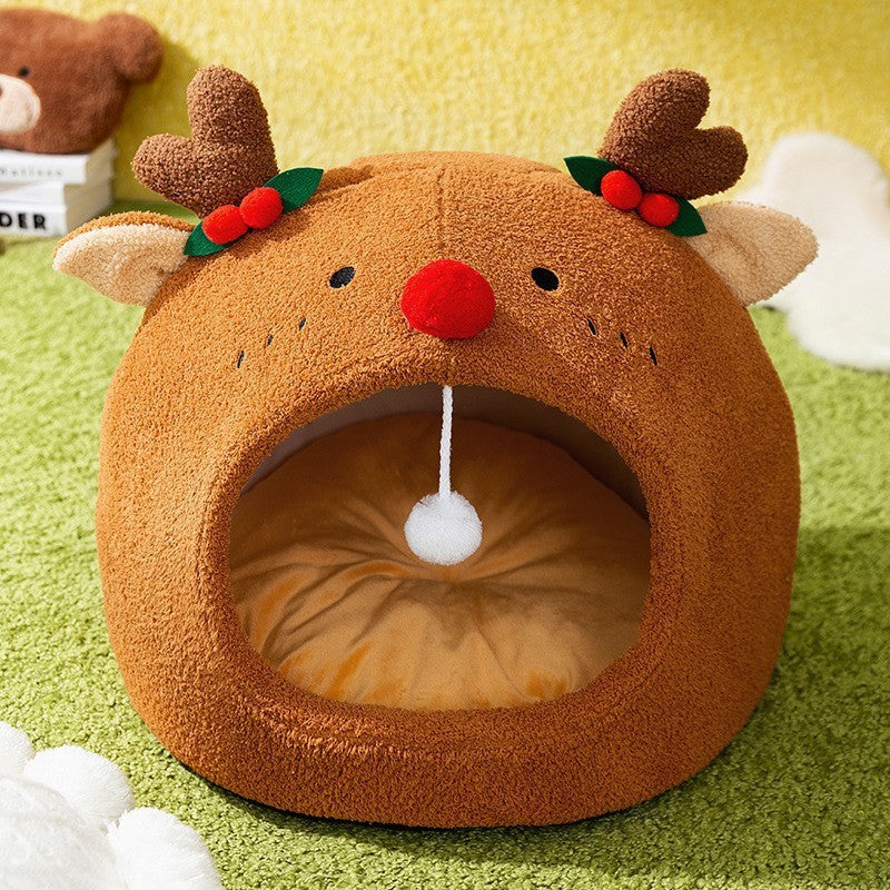Toast Bread Cat Bed – Semi-Closed Warm Pet Lounger