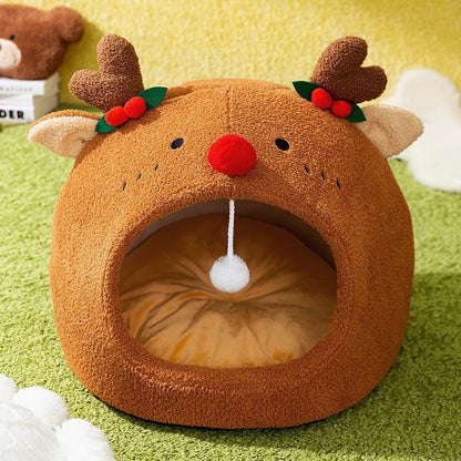 Toast Bread Cat Bed – Semi-Closed Warm Pet Lounger