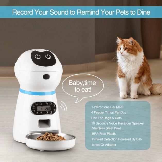 3.5L Automatic Robot Pet Feeder – Smart Stainless Steel Food Tray