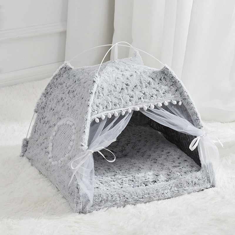 Summer Cat Kennel Tent – Semi-Enclosed Four Season Villa Bed