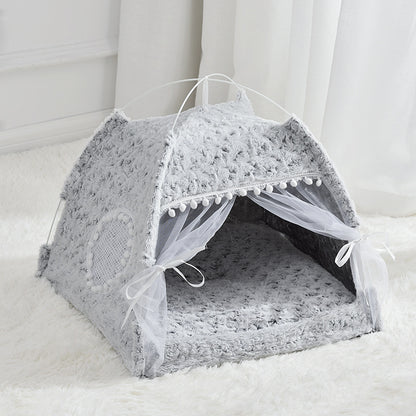 Summer Cat Kennel Tent – Semi-Enclosed Four Season Villa Bed