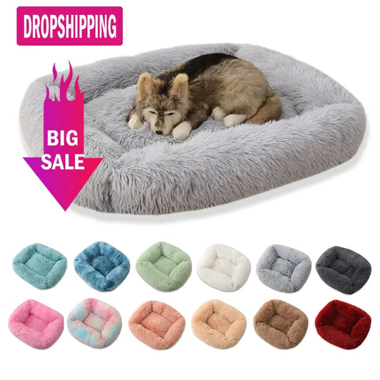 Square Plush Dog Bed – Super Soft Winter Mat for Dogs & Cats