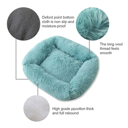Square Plush Dog Bed – Super Soft Winter Mat for Dogs & Cats
