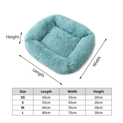 Square Plush Dog Bed – Super Soft Winter Mat for Dogs & Cats