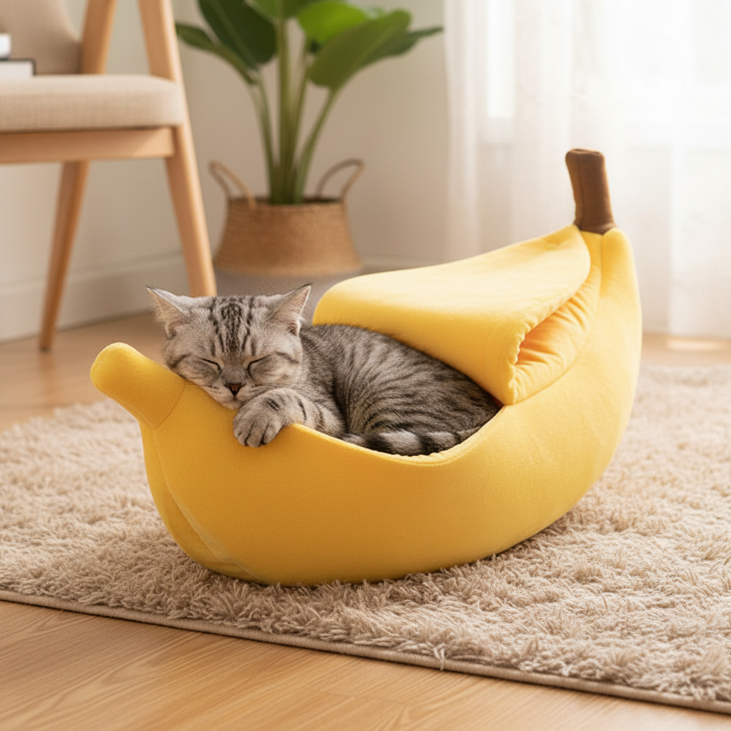 Banana Cat Bed